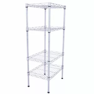 4-Tier Wire Shelving Unit Adjustable Metal Shelf Rack Kitchen Storage Organizer - Picture 1 of 12