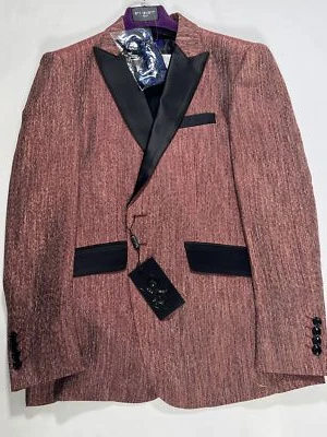 Chaqueta de esmoquin Angelino tejido rojo para hombre talla 40R NUEVA Foto 1 de 4