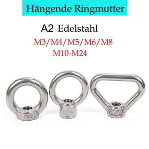 Ringmutter Edelstahl A2 V2A dreieckige Hubringmutter M3 M4 M5 M8 M10-M24 DIN 582 - Picture 1 of 12