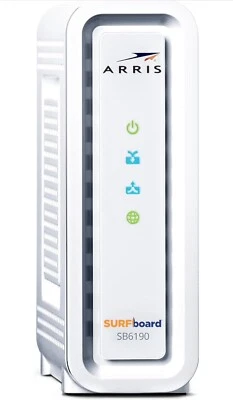 Arris SURFboard SB6190 DOCSIS 3.0 Cable Modem w/ Adapter + Ether Cable - Image 1 of 3