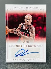 2013-14 Panini National Treasures Dennis Rodman NBA Greats Auto 42/49