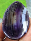 HU06917+49x31x6mm+Purple%2Fwhite+Stripes+Agate+Teardrop+Pendant+Bead++