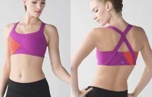 Lululemon Purple Red Women's Activewear Crop Top Sports Bra Size CAN 4 AUS 8 - Picture 1 of 8