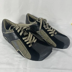 Vintage Diesel Herren Größe 10,5 schwarz/oliv Leder Wildleder Turnschuhe - Bild 1 von 18