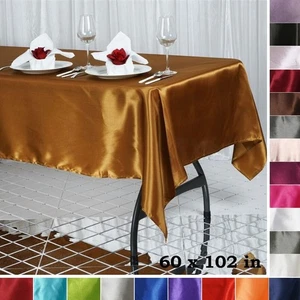 20 pcs 60x102" RECTANGLE Satin TABLECLOTHS Wedding Ceremony Party Banquet Linens - Picture 1 of 203