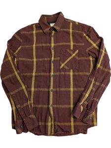 Nudie Jeans Co Sten Window Check Button-Up Brown Yellow Shirt - Size S - Picture 1 of 5