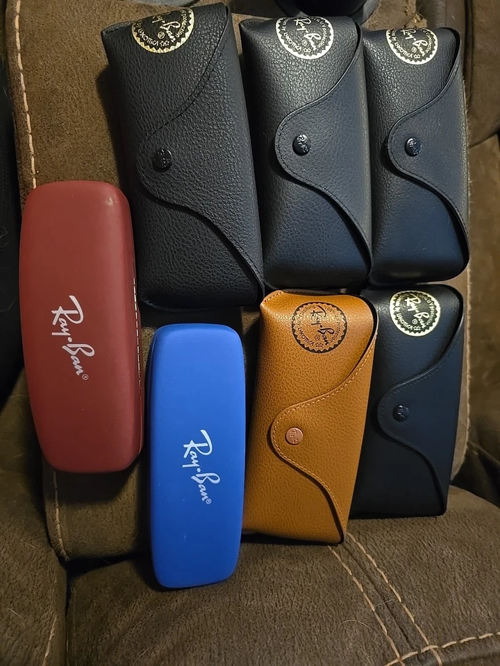 Ray Ban Leather Pouch Black Universal Sunglasses Case. (Lot of 7) - Image 1 of 4