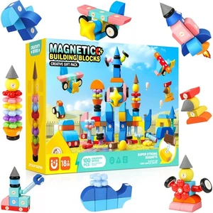 Bloques magnéticos de espuma para niños pequeños, 100 piezas, bloque de construcción grande para niños 2 3 4 5... - Imagen 1 de 8