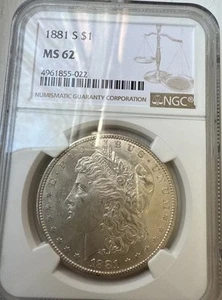 1881-S Morgan Dollar NGC zertifiziert MS62 - Bild 1 von 2