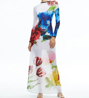 💕 $595 ALICE & OLIVIA SZ 2 DELORA LE PARISIEN LONG SLEEVE BODYCON MAXI DRESS - Image 1 of 4