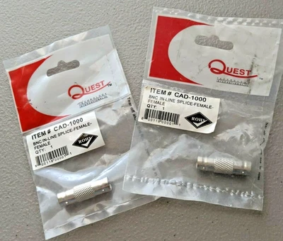 Quest CAD-1000 BNC In-line Splice Female-Female 2 Pieces - Image 1 of 2