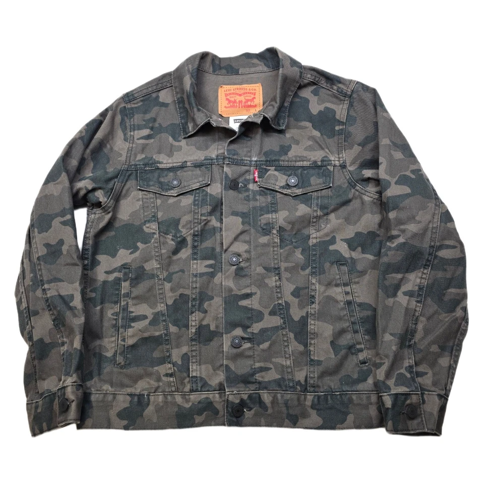 Chaqueta de Camionero Levi Camo Denim Niños Grande 12/13 Años Verde Camuflaje Foto 1 de 4