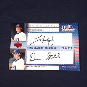 Tarjeta automática doble TL-13/250 2005 Upper Deck USA béisbol Ian Kennedy Drew Stubbs - Imagen 1 de 3