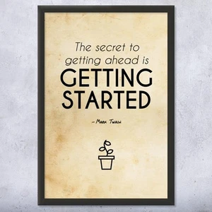 Mark Twain Quote Motivational Wall Art Poster, Canvas or Framed Teacher Gift - Picture 1 of 15