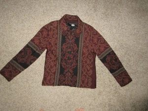 Peruvian Connection 100% Alpaka gefütterte Pullover Jacke Full Zip MEDIUM braun Print - Bild 1 von 6