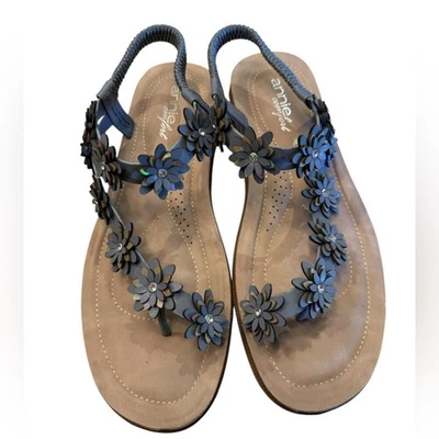 Annie Comfort Joey Women's Size 10 Blue Floral Sandals - image 1 of 4