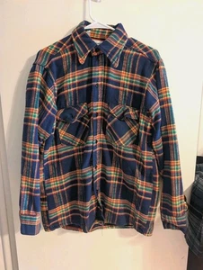 Camisa de franela a cuadros Madewell vintage manga larga con botones para hombre mediana - Imagen 1 de 4