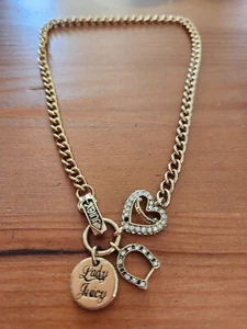 Juicy Couture Dame saftiges Herz Kettenhalskette goldfarben Strasssteine authentisch  - Bild 1 von 14