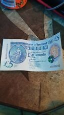 aa08 very rare five pound note. Full serial code - aa080252 plastic note