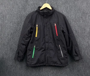 The North Face HyVent 550 Boys Large Full Zip Down Puffer Jacket Black Canvas - Picture 1 of 24