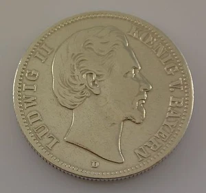 2 marcos Dt. Moneda de plata Reich / Luis II. Koenig V. Baviera / 1876 D - Imagen 1 de 2