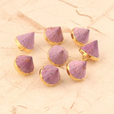 Spike Shape Purple Turquoise 24k Gold Plated DIY Handmade Connectors Lot 8 Pcs - Image 1 of 3