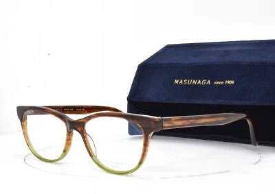MASUNAGA Anteojos Marrón Brillante Verde Marco Ojo de Gato 46U #33 51-16-145 Foto 1 de 4