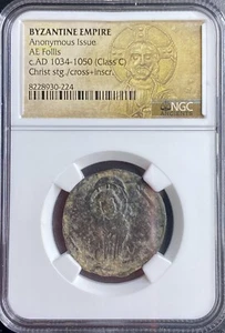 Jesus Christ Conqueror Ancient Byzantine Empire Coin 1034-1050 AD NGC Genuine - Picture 1 of 13