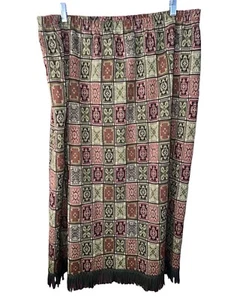 Tapestry Patchwork Fringe Hem Skirt Size 3X Old Money Mature Vintage Church - Picture 1 of 6