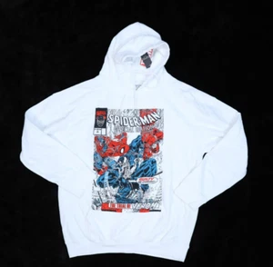 Boohoo Man Oversized Spiderman Comic Licensed Hoodie White Sweatshirt Mens S - Picture 1 of 12