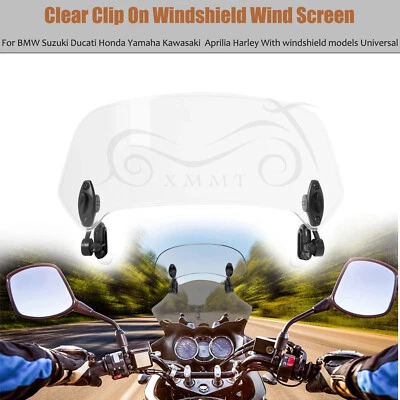 Windshield Extension Spoiler Wind Deflector For Honda CB1100R CBR1000RR Yamaha - Image 1 of 4