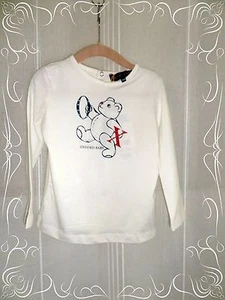 A - Haut T-shirt Blanc Cassé Motif Ourson Oxford Baby Taille 1 ans Neuf - Imagen 1 de 5