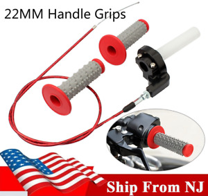 US Rubber Handle Grips Throttle Cable For Dirt Pit Bike ATV Motorcycle 7/8" 22mm