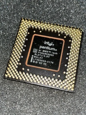 INTEL FV8050320  SL27J  2.8V  MMX  200Mhz  66FSB  CPU UK STOCK          fba39.49 - Image 1 of 4