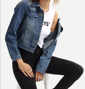 FashionMille Women Classic Casual Stretch Fit Denim Jean Jacket - Picture 1 of 3