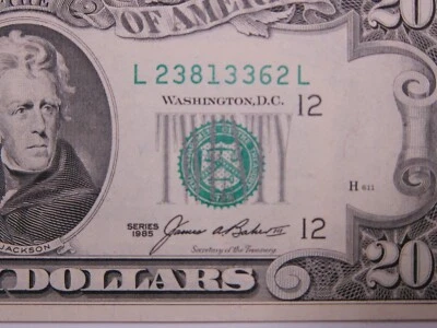 1985 $20 FRN L23813362L *RARE* San Fran w/ Double L *Seq Option Buy - Image 1 of 4