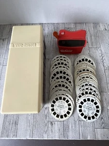VINTAGE SAWYER VIEW-Master WITH 62 Reels Bakelite Library Case Cartoons TV Shows - Picture 1 of 20