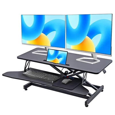 Convertidor de escritorio de pie CXRCY 36" - Altura ajustable con bandeja de teclado Foto 1 de 4