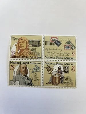 US National Postal Museum 29c Stamp Block of 4 Scott #2779 - 2782 FINE - Image 1 of 2