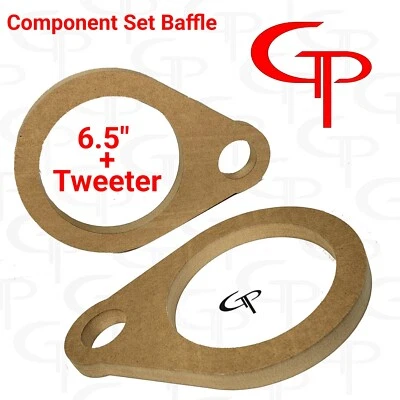 GP CAR AUDIO 6.5 inch + Tweeter door pod baffle Speaker Ring MDF 6 1/2 Pair component set