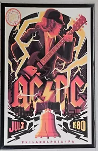 Póster del concierto ACDC 1980 Philadelphia 11 X 17 enmarcado - Imagen 1 de 3