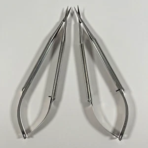 2 x S&T Adventitia Scissors SAS-18 R10 Round Handle 18cm Length Straight Blade - Picture 1 of 15