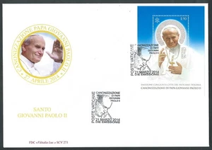 2014 VATICANO FDC FOGLIETTO SANTO GIOVANNI PAOLO II - BV21 - Foto 1 di 1