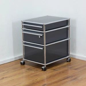 USM Haller Rollcontainer 3 Felder - anthrazit - Bild 1 von 6