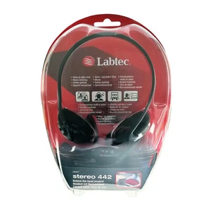 Labtec Stereo 442 Nackenbügel Stereo Headset 2 x Klinke Kopfhörer Mikro Schwarz  - Bild 1 von 12