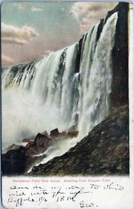 Below Horseshoe Falls Greeting Niagara Falls Postcard 1907 Posted - Picture 1 of 2