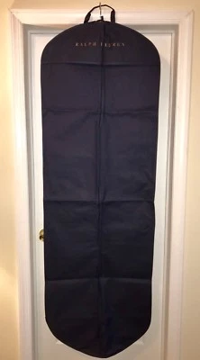 Auténtico VESTIDO Ralph Lauren Bolso Largo para Prendas Azul Marino y Letras Doradas Nuevo Foto 1 de 2