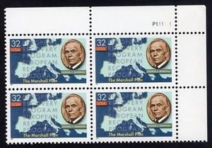 Scott #3141 The Marshall Plan Plate Block of 4 Stamps - MNH - Picture 1 of 1