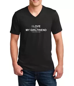 Funny Gamer Shirt I Love When My Girlfriend Lets Me Play Video Games V-Neck Tee - Picture 1 of 3