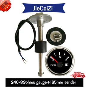 52mm Fuel level gauge with 165mm sender 240-33 ohms for car truck marine red led - Picture 1 of 11